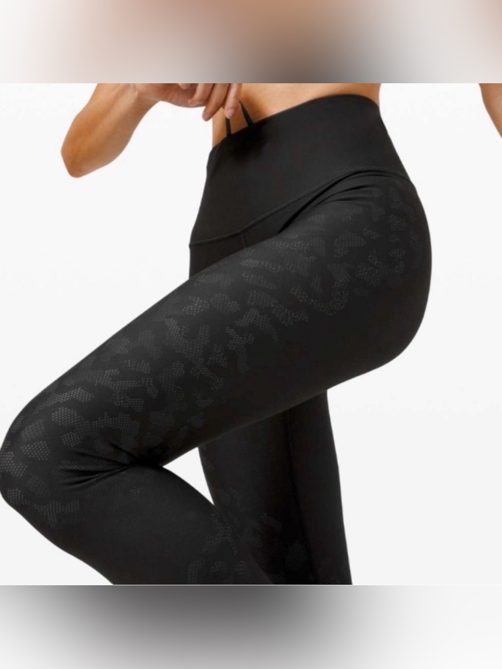 Lululemon Mapped Out High Rise Tight 28" Camo Pattern Size 8 Black Graphite Grey